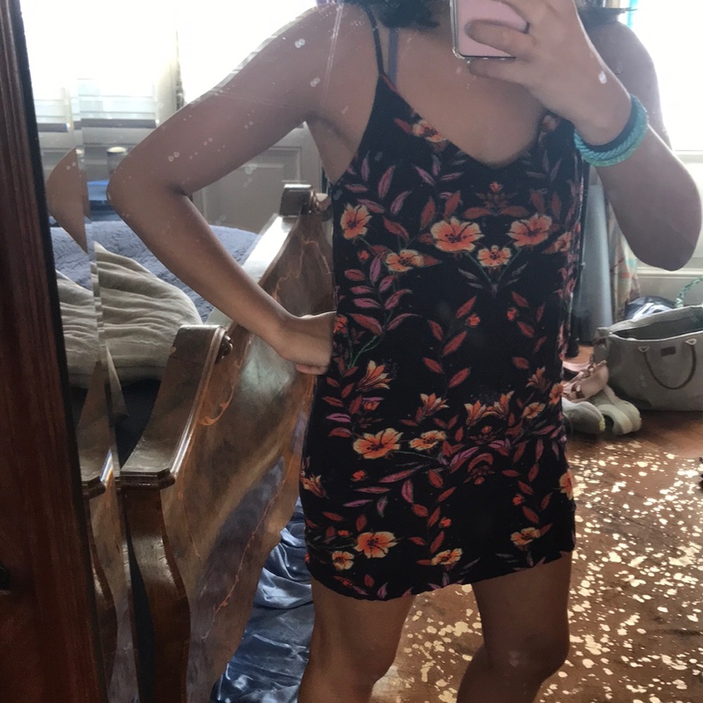 Purple and Orange Floral Dress